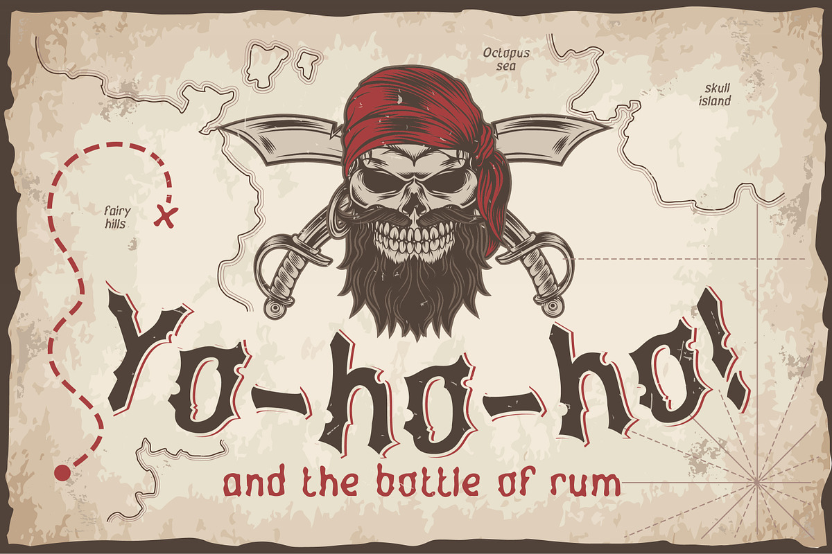Yo-ho-ho. Vintage layered font, a Font by Fractal fonts & graphics (Photo 1 of 9)