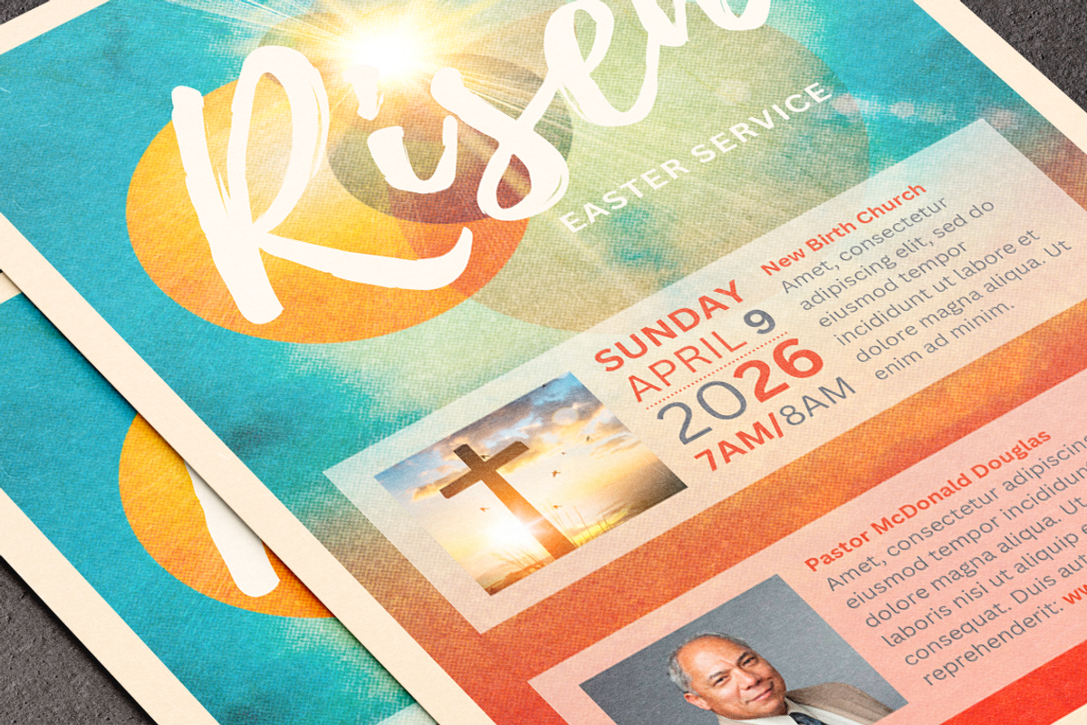 Risen Easter Service Flyer | Canva, a Flyer Template by loswl (Photo 5 of 5)