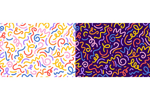 Squiggly line seamless pattern, a Decorative Illustration by Vector Tradition