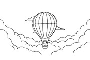 Hot Air Balloon Cloud Line Art bundl, an Illustration by Designer_Momina (Thumbnail 26 of 51)