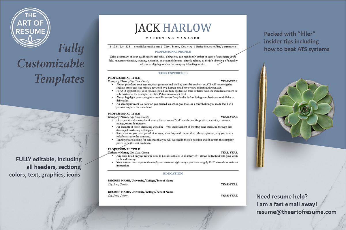 ATS-Friendly Resume CV Format, a Resume Template by The Art of Resume (Photo 3 of 8)