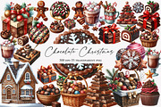 Watercolor Chocolate Christmas Clipa, an Illustration by Designworld (Thumbnail 1 of 5)
