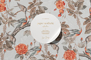 Orange Flowers and Birds Pattern, a Pattern Graphic by paper aesthetic (Thumbnail 1 of 9)