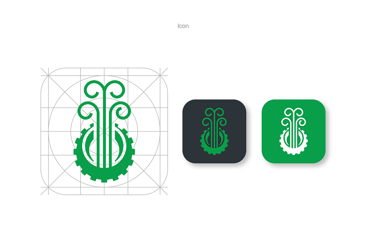 Monogram Flat Green Gear Logo, a Branding & Logo Template by Minimalist Logos (Photo 3 of 5)