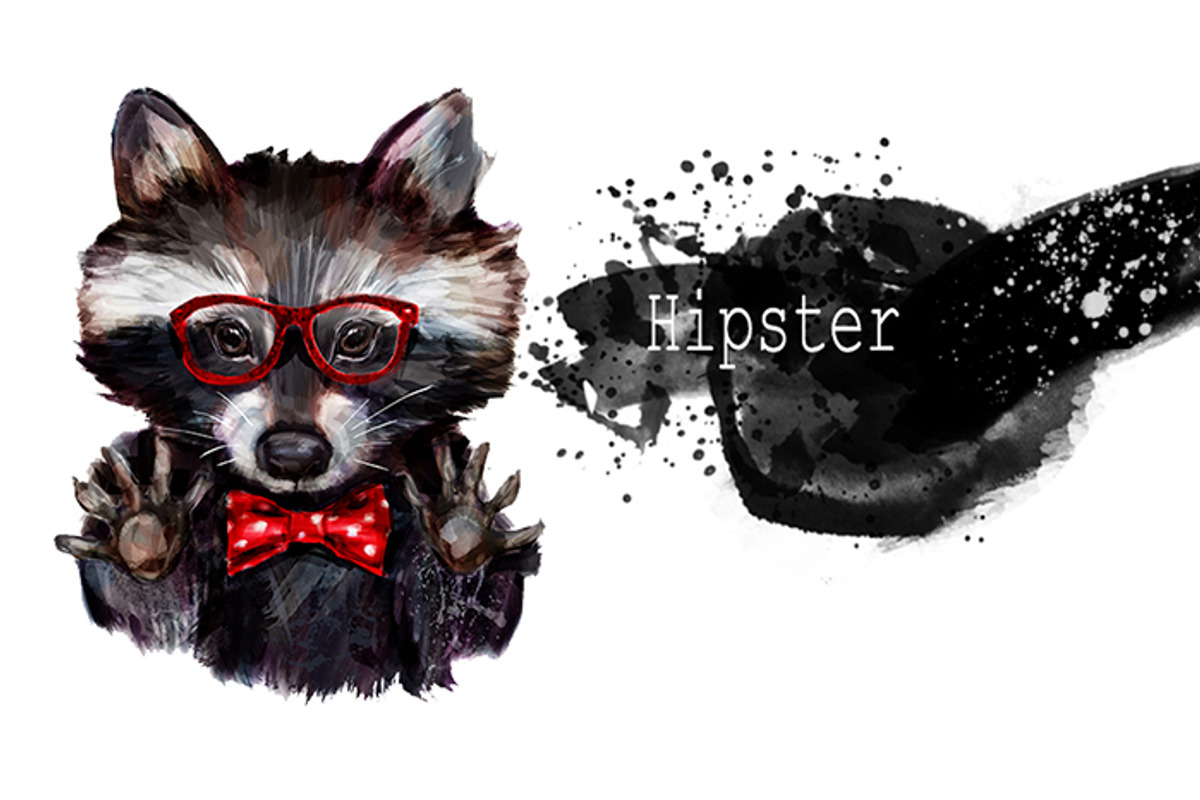 Set racoon fineart .4 styles, an Animal Illustration by art_mouse (Photo 5 of 7)