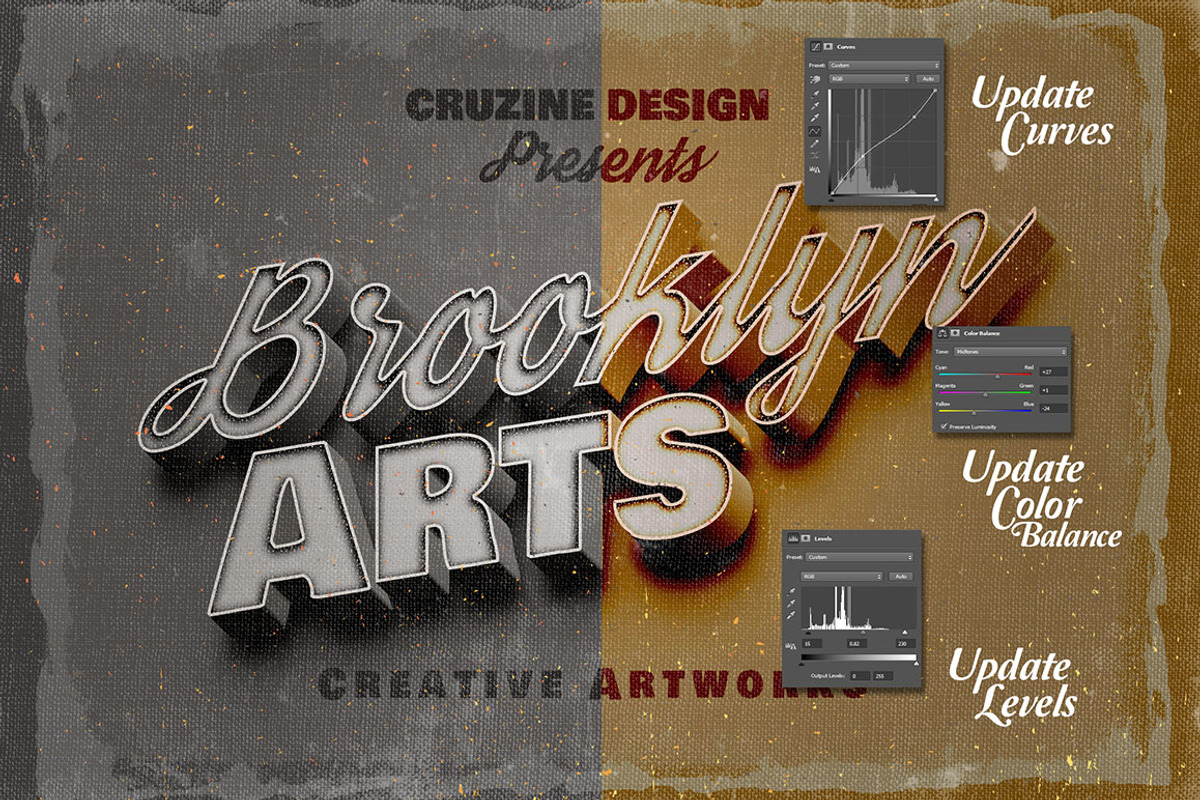 6 Retro/Vintage Text Mock-ups, a Mockup by Cruzine (Photo 4 of 5)