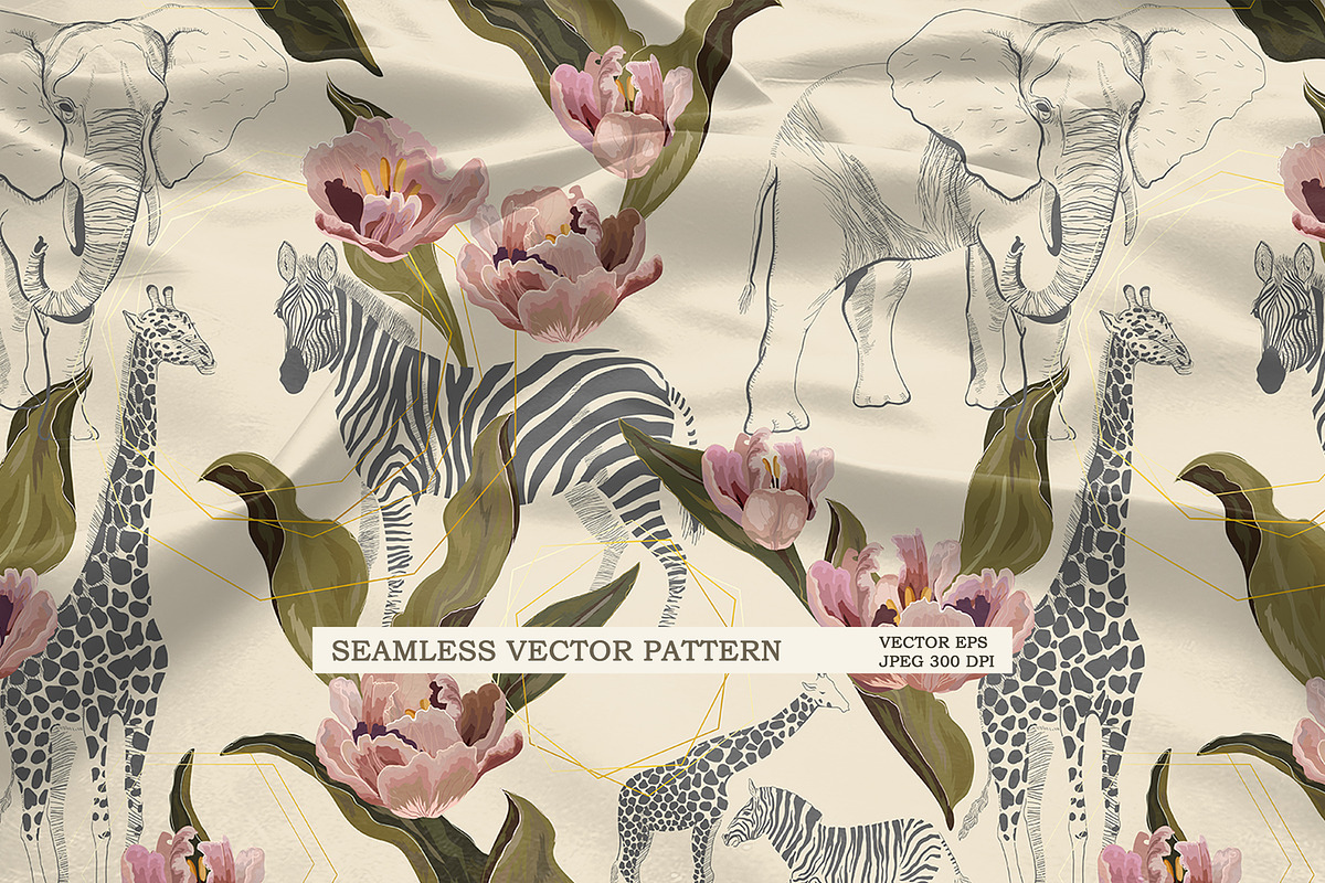 Floral animals seamless vector #1, a Pattern Graphic by PatternsBlooming (Photo 1 of 2)
