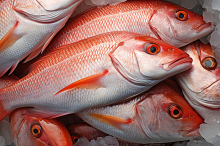 Fresh fish on ice at the fish market, seafood concept, a Food & Drink Photo by Natalia Klenova's Shop