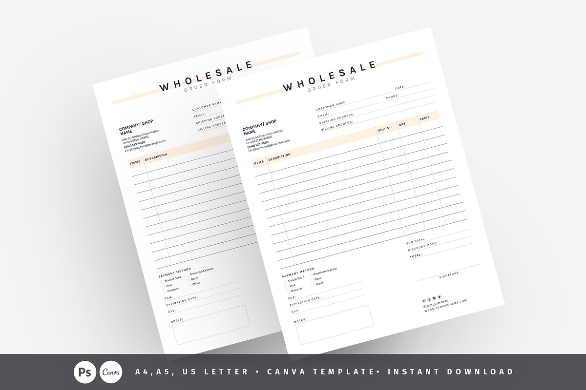 Printable order form canva/photoshop, a Templates & Theme by Axpand (Photo 5 of 7)