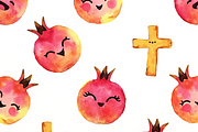 Seamless Pattern Pomegranate Cross, a Pattern Graphic by PLUM&FIGS (Thumbnail 4 of 5)