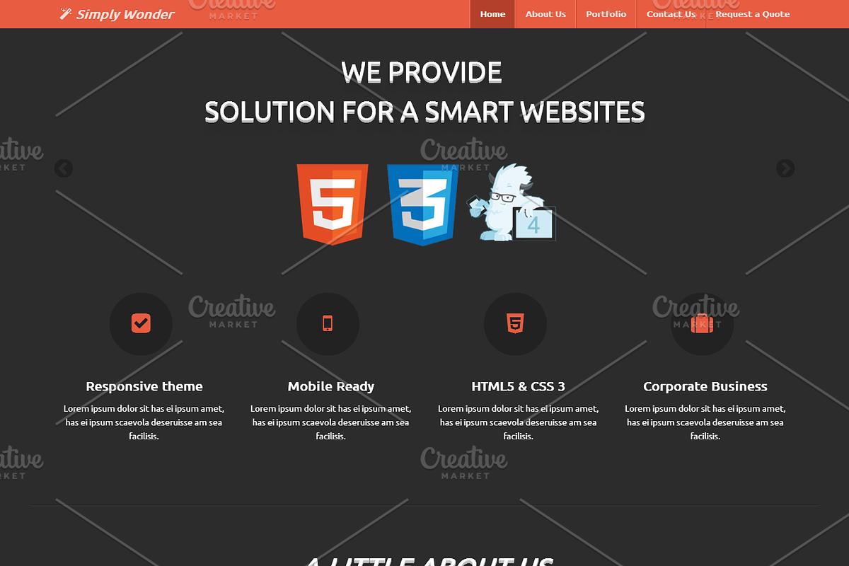 Simply Wonder Zurb Foundation 4, a Websites & App Template by Responsive Business Theme (Photo 2 of 3)
