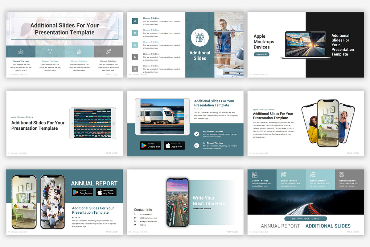 Annual Report PowerPoint Template, a Presentation Template by SlideOne (Photo 32 of 32)
