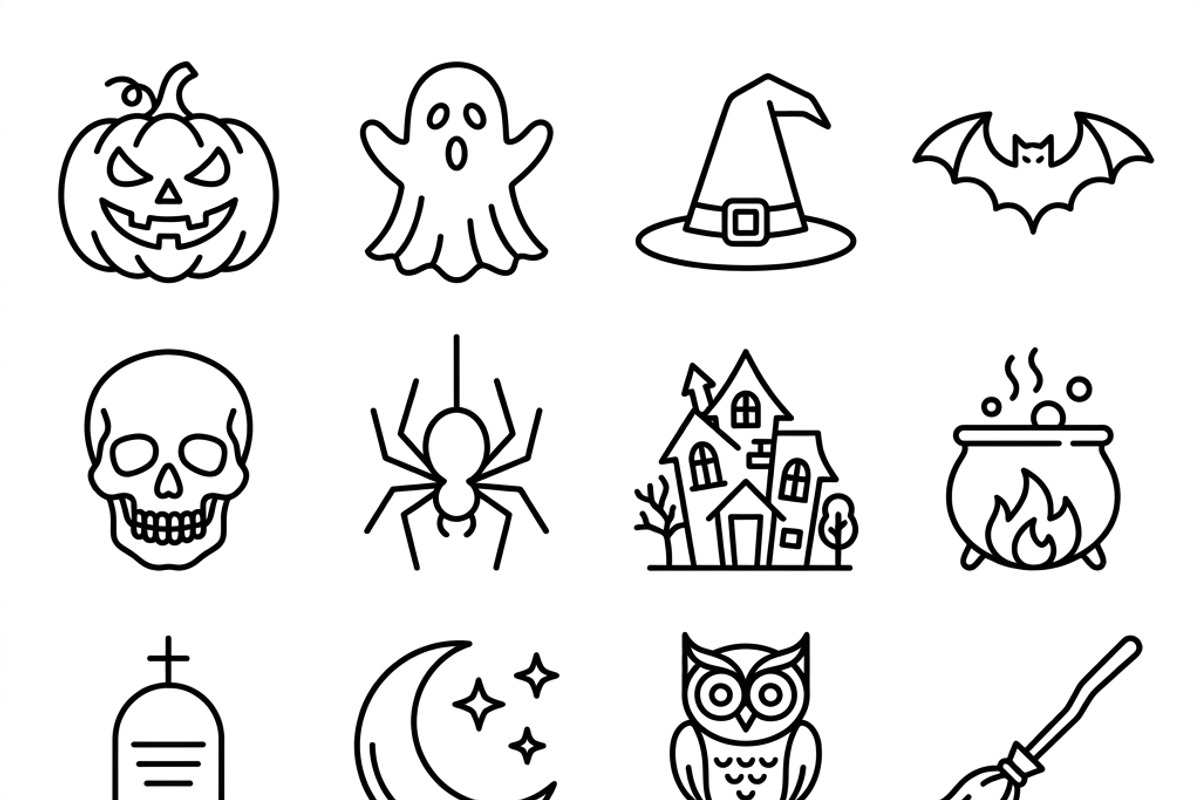 21 Haunted Halloween Icon Set, an Outline Icon by adenpinkstore (Photo 2 of 11)