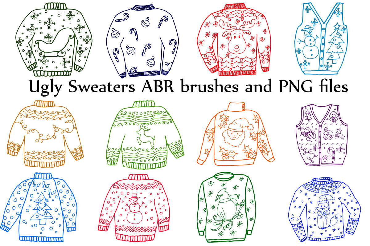 Ugly Sweater ClipArt and ABR brushes, a Graphic by chilipapers (Photo 1 of 3)