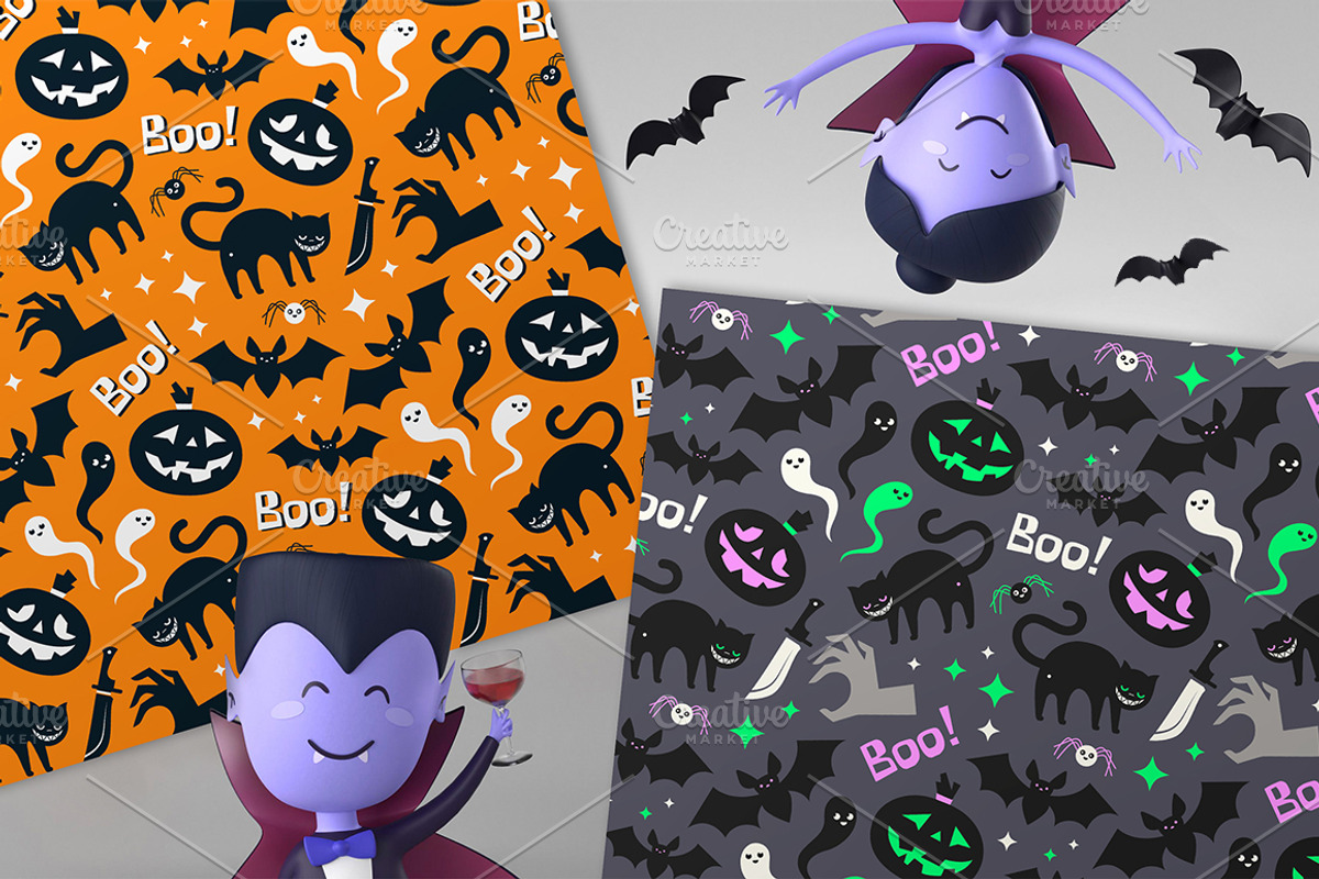 Halloween patterns set, a Pattern Graphic by tetiana.svirska (Photo 2 of 7)