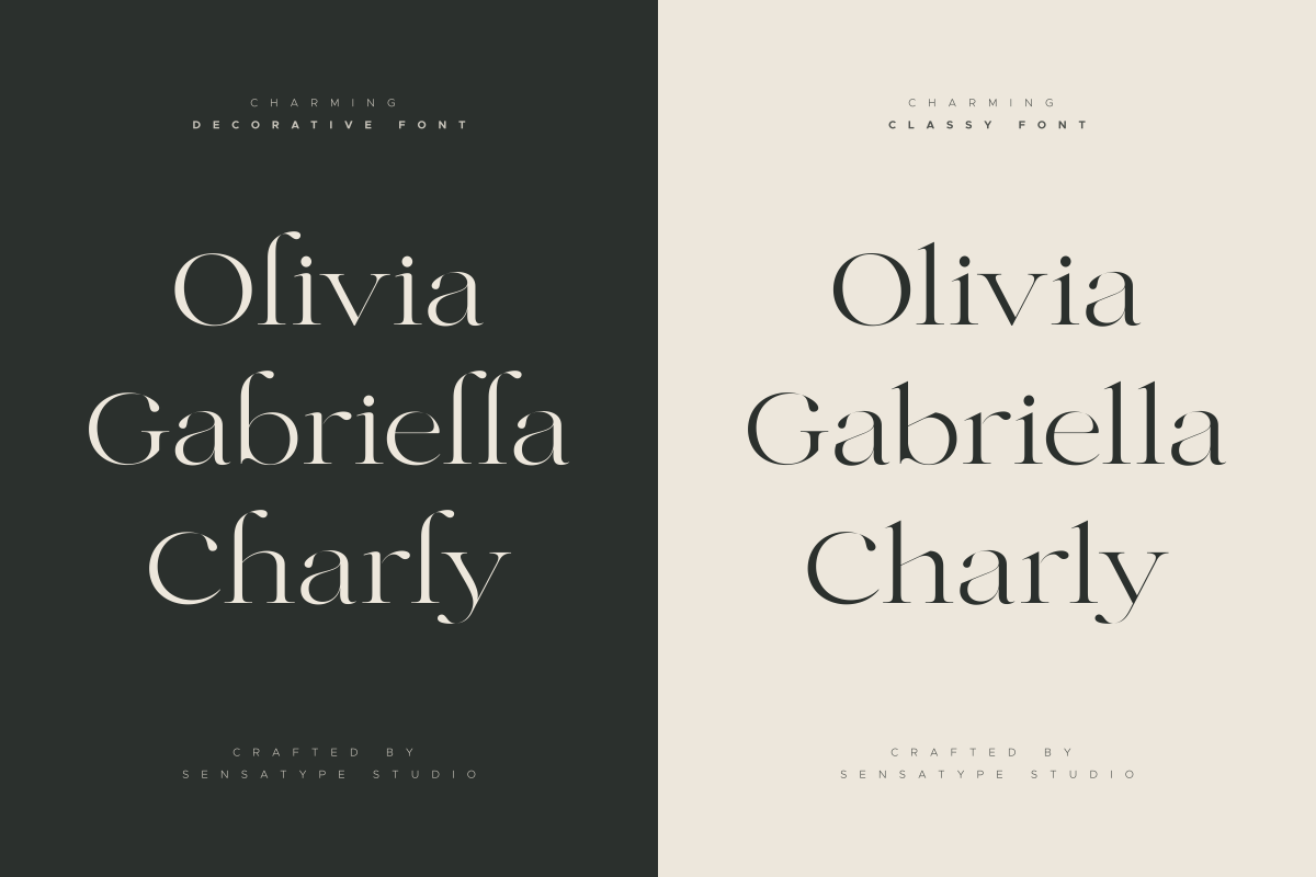 Charming - Classy & Decorative Font, a Serif Font by Sensatype (Photo 2 of 21)