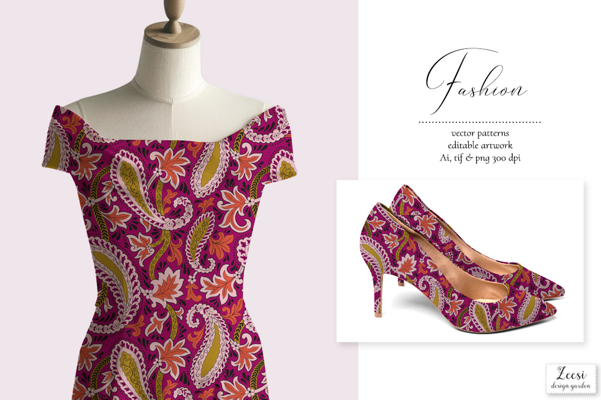 Olivia Paisley Pattern & Motifs, a Pattern Graphic by Zeesi Design Garden (Photo 5 of 11)