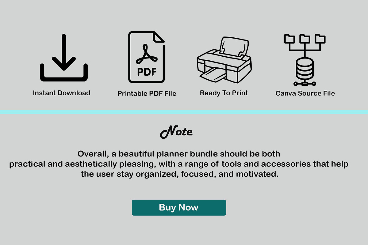 Canva Planner Bundle/Landscape, a Stationery Template by Design Zone