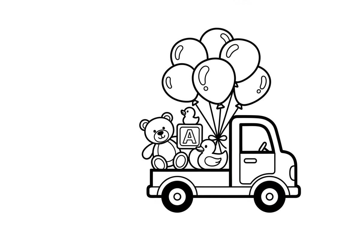 Cute baby toy truck design featuring, an Illustration by Amazin_art (Photo 29 of 33)