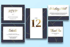 Gold Wedding Invitation Suite