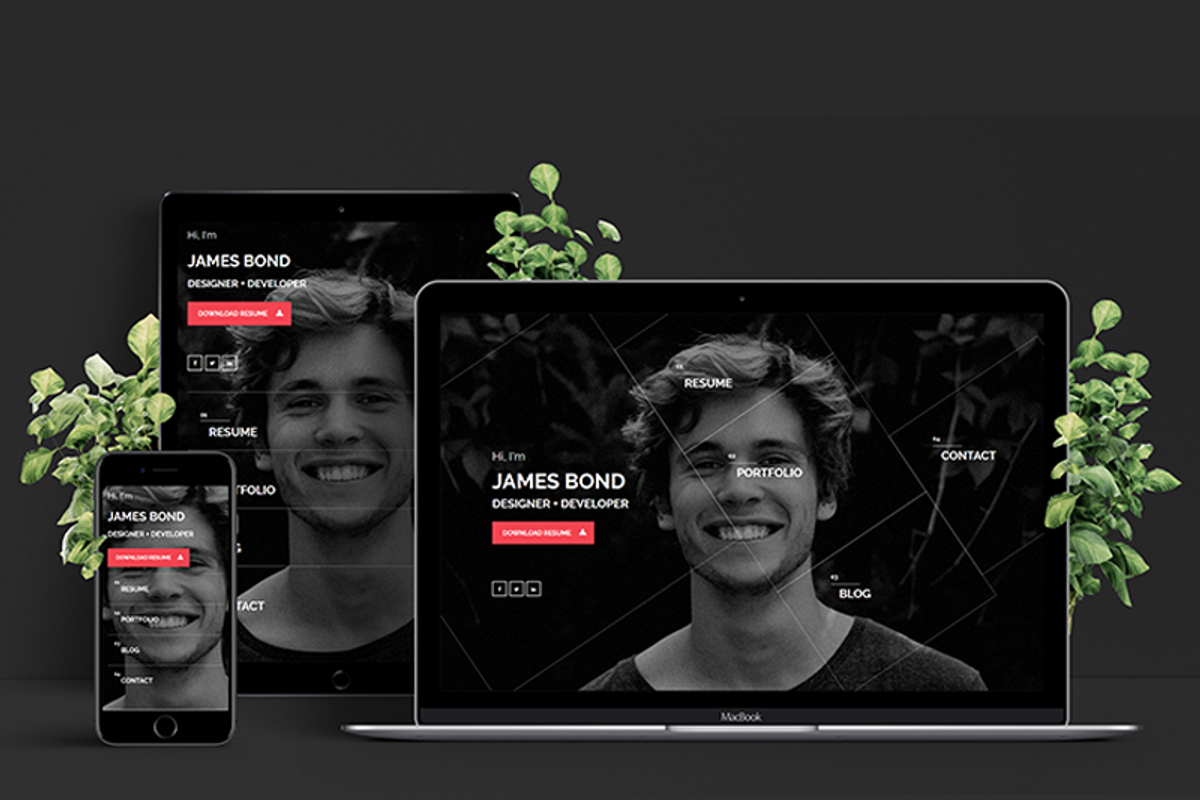 Hello - Resume/Portfolio Template, a Bootstrap Template by LionCoders (Photo 1 of 3)