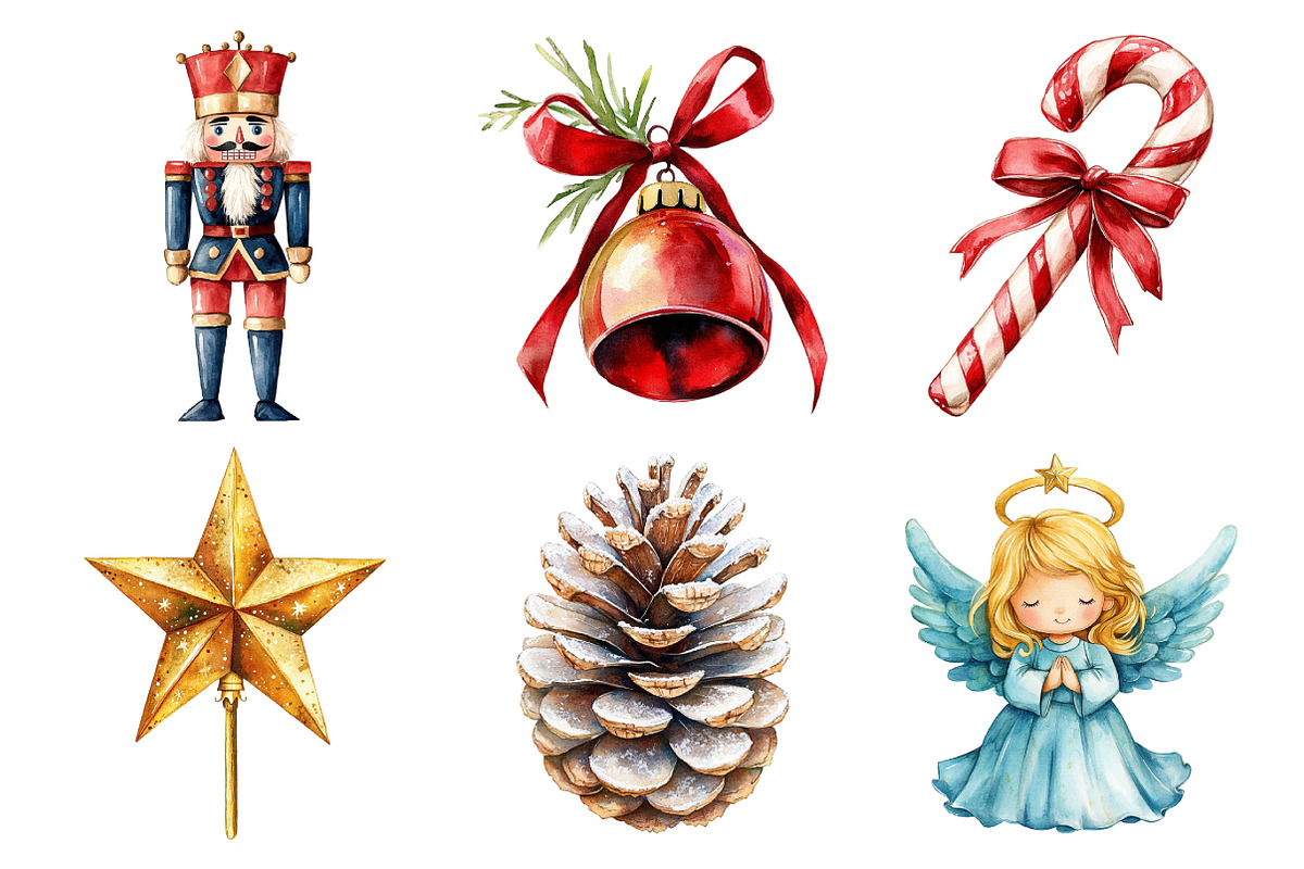 Watercolor Christmas Clipart, an Illustration by Daily.Designs (Photo 3 of 5)