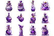 Purple Romantic Gift Bottles Clipart, an Illustration by DreamArtGraphic (Thumbnail 4 of 5)