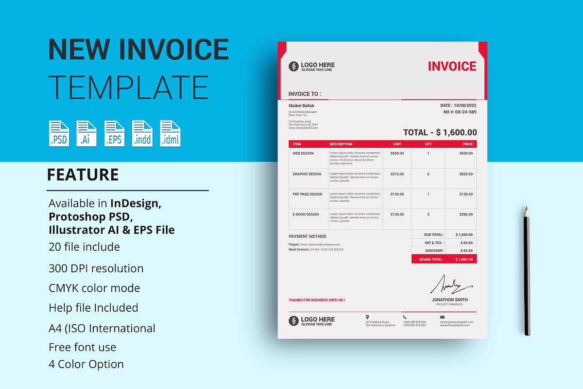 Invoice Template Vol-2, a Print Template by alimran24 (Photo 1 of 11)