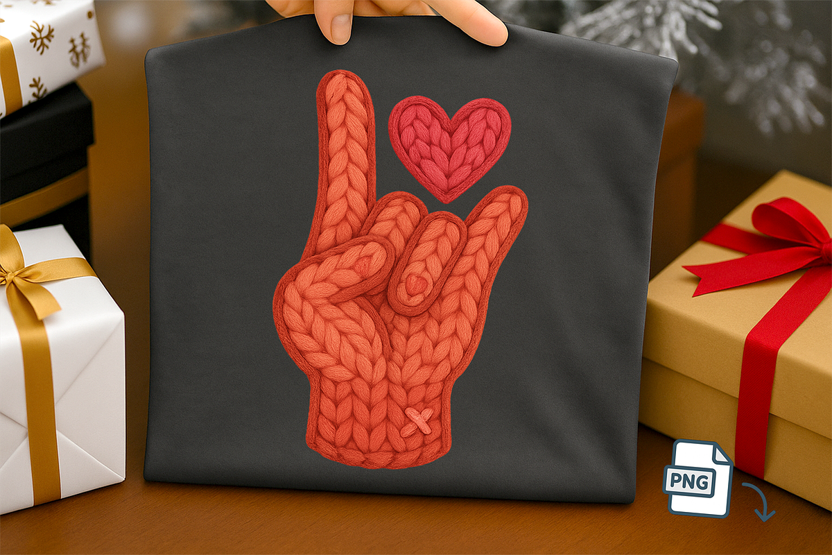 Crochet Hand Sign PNG ASL I Love You, a Seasonal Illustration by Craftsbeefy (Photo 1 of 6)