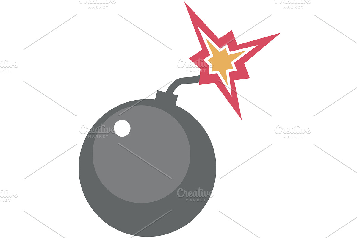 Cartoon black cannon bomb vector, an Object Illustration by SiberianArt