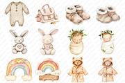 Neutral Baby Watercolor Clipart, an Illustration by Watercolor design (Thumbnail 2 of 11)