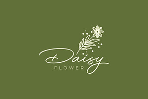 feminine flower daisy line  logo, a Branding & Logo Template by devastd