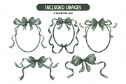 Green Bow Frames Clipart, an Illustration by TatiMockup (Thumbnail 3 of 4)