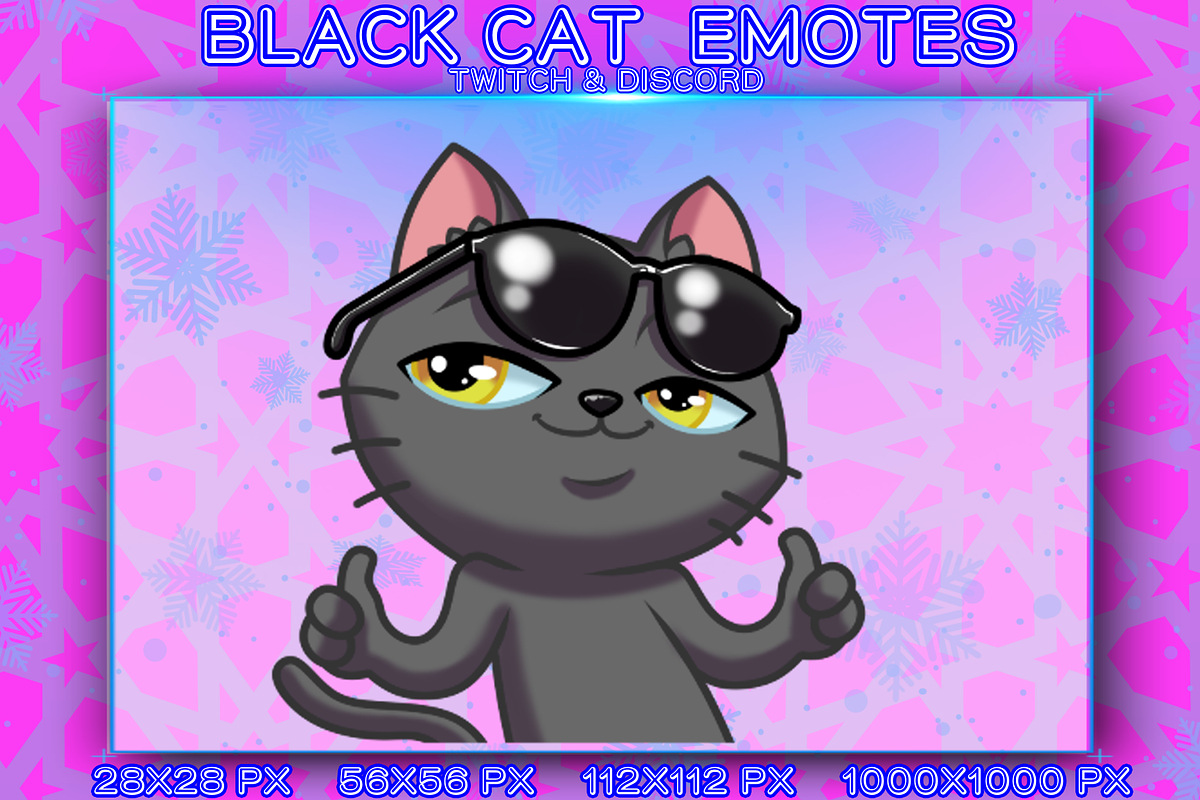 BLACK CAT EMOTES, an Animal Illustration by YUNGMOTS (Photo 2 of 6)