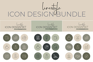 Linestyle Icon Design Bundle Money