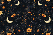 Celestial Floral Seamless Patterns, an Illustration by Dream Creation (Thumbnail 5 of 5)