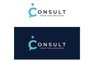 Consultation logo with bubble chat, a Branding & Logo Template by LOGOCREATIVE