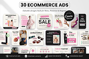 Ecommerce Meta Ad Templates Canva, a Social Media Template by DigiPax (Thumbnail 1 of 10)