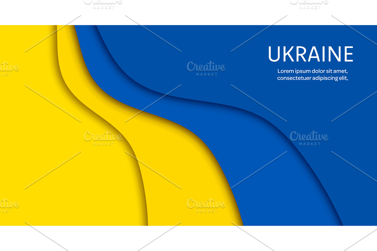 Paper cut national flag of Ukraine, an Object Illustration by Vector Tradition