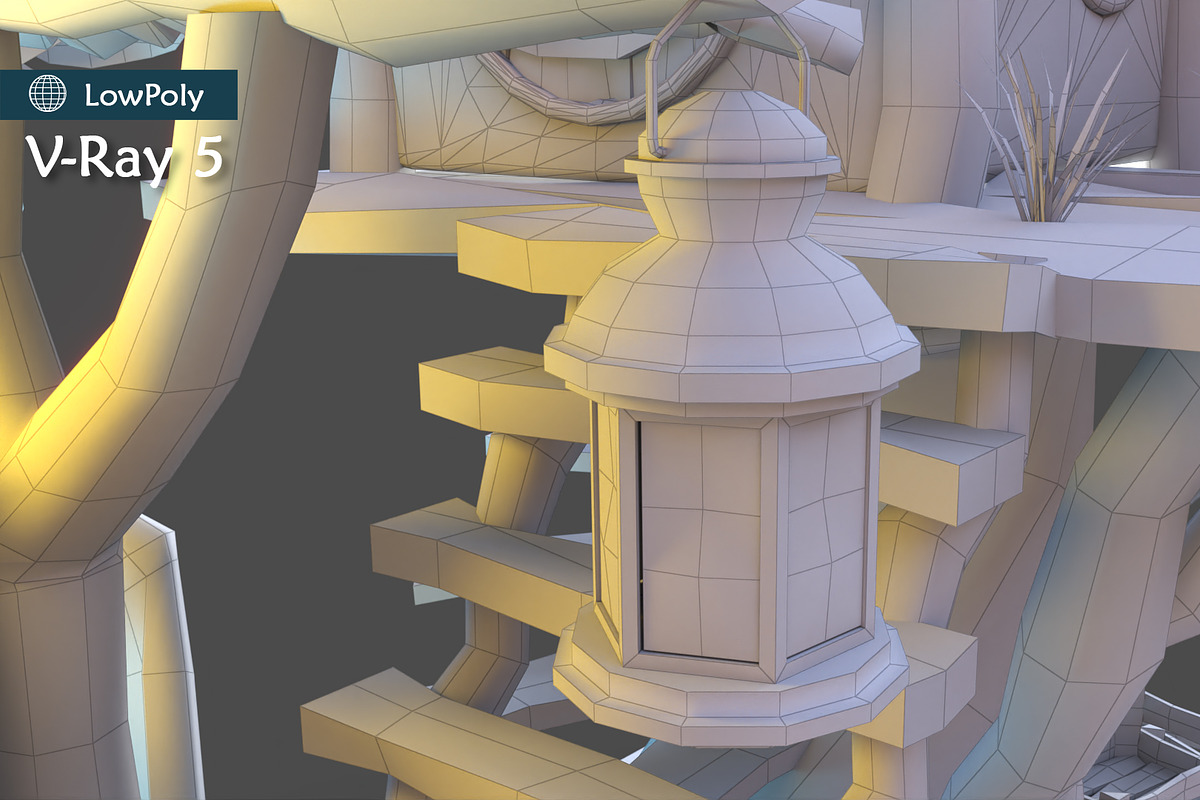Subdivision&LowPoly fairy tree house, an Architecture 3D Model by Cute & 3D (Photo 15 of 28)