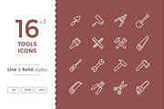 Tools Icons, a Solid Icon by filborg (Thumbnail 1 of 2)