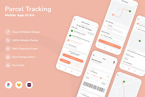 Parcel Tracking Mobile App UI Kit