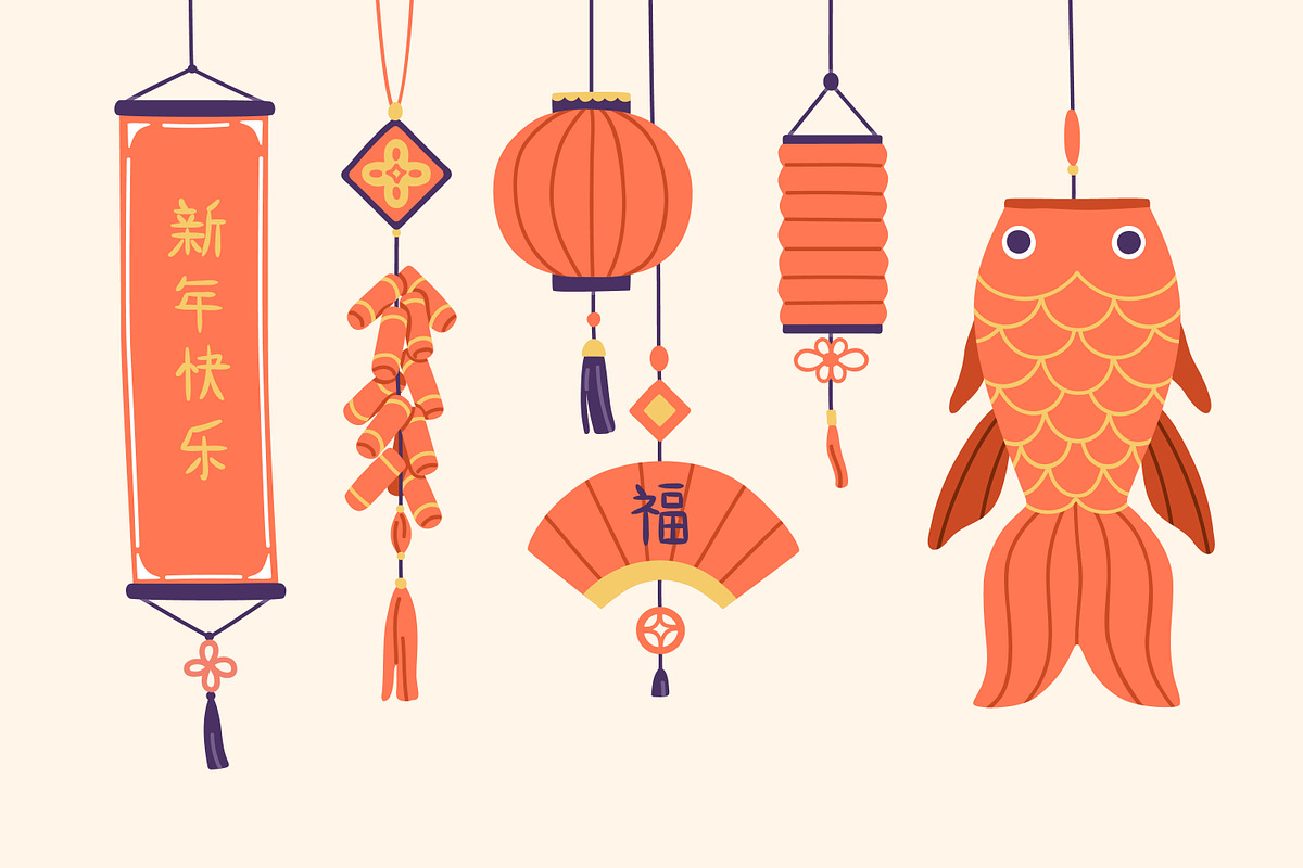 Asian decorations, Chinese ornaments, a Decorative Illustration by Good Studio (Photo 3 of 6)