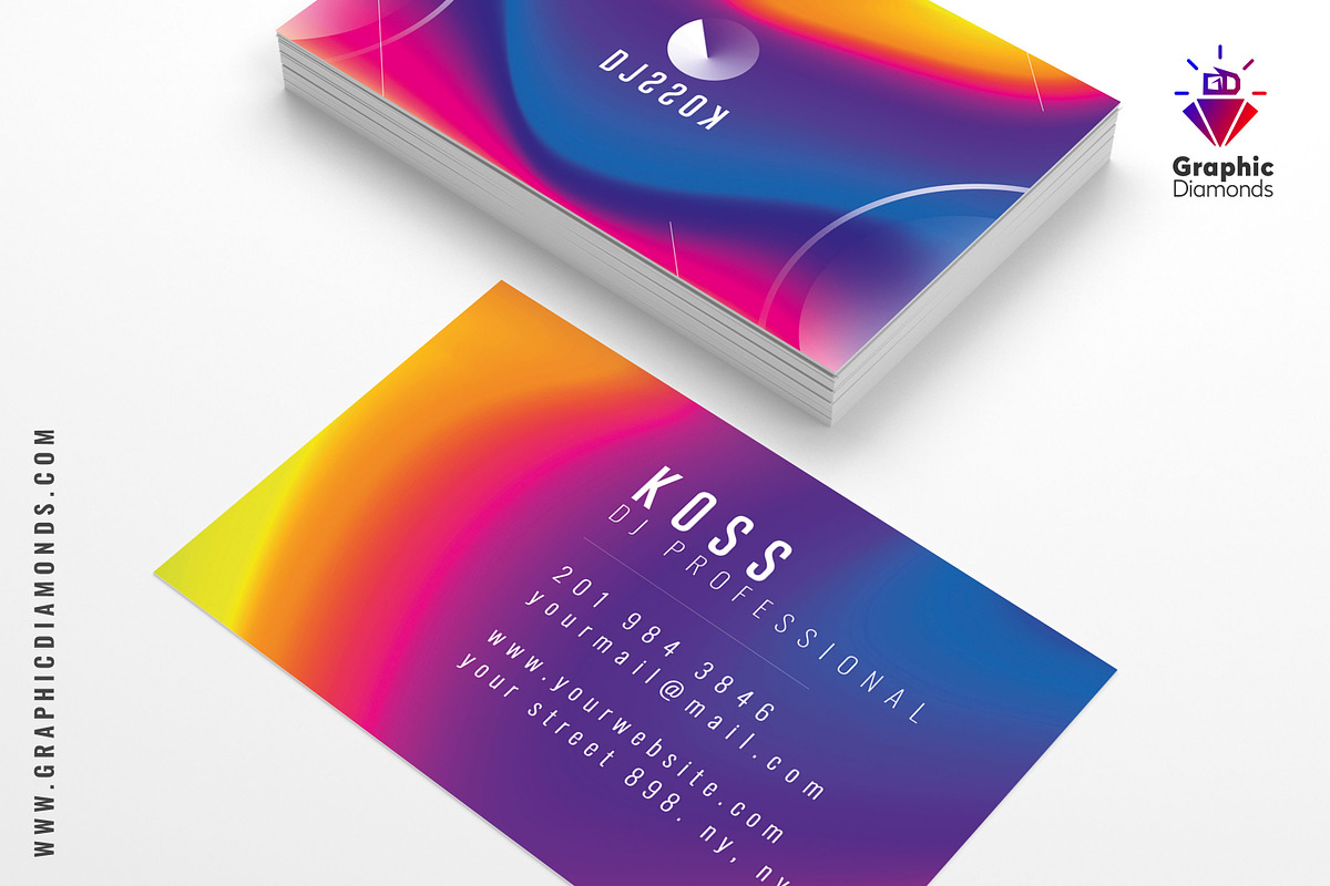 Dj Business Card Template, a Business Card Template by GraphicDiamonds (Photo 3 of 4)