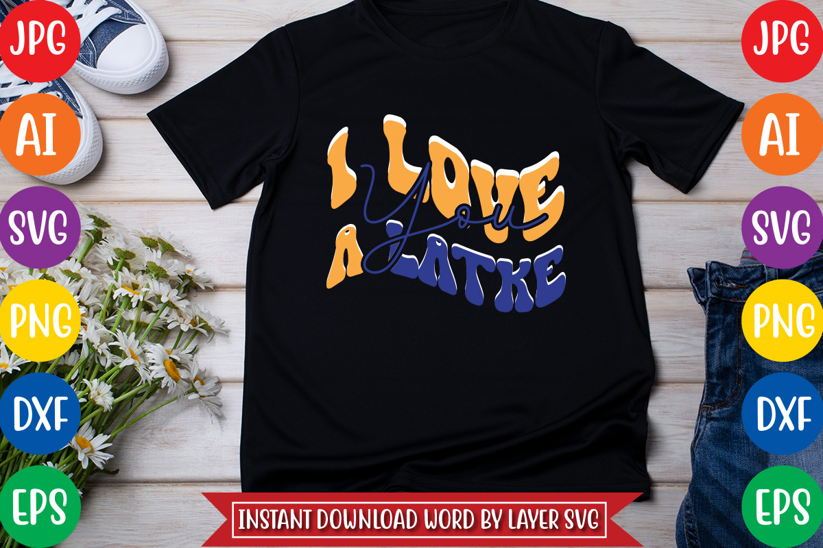 I Love You a Latke Svg Cut File, an Object Graphic by CrexoraLab (Photo 3 of 3)