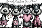 Whimsical Valentines Dog Clipart, an Animal Illustration by Black Bird Studio (Thumbnail 1 of 6)