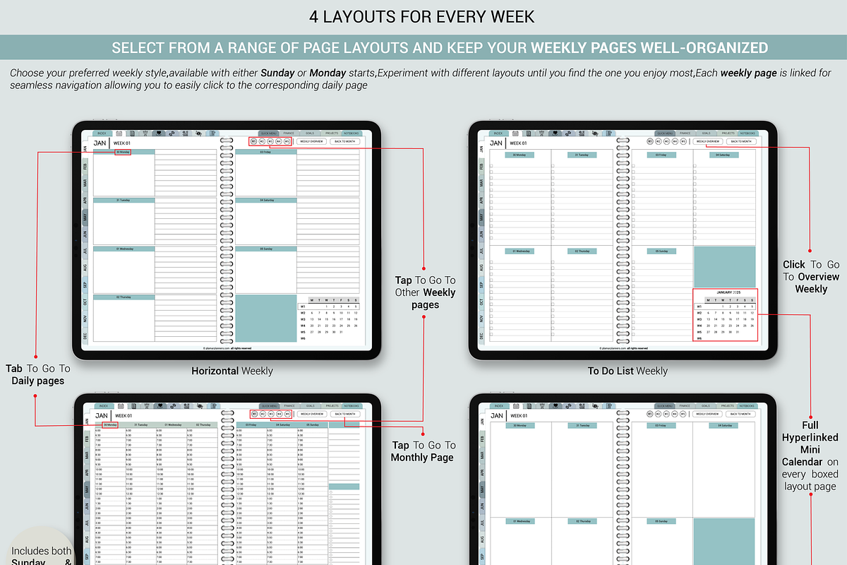 Ultimate Digital Planner Blue Editio, a Branding & Logo Template by Plamarplanners (Photo 4 of 10)