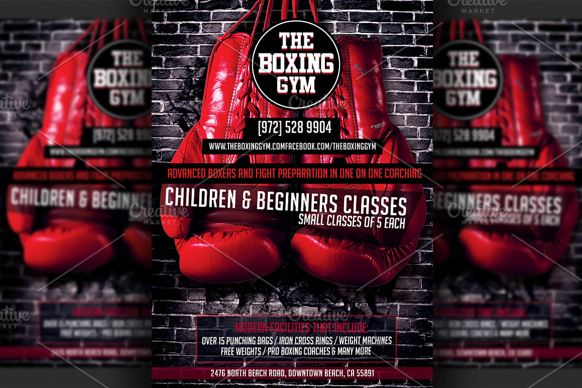 Boxing Gym Flyer Template, a Flyer Template by Hotpin