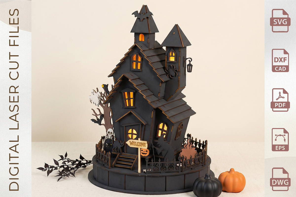 Halloween Haunted House Mansion, an Object Graphic by WoodoraCut (Photo 3 of 9)