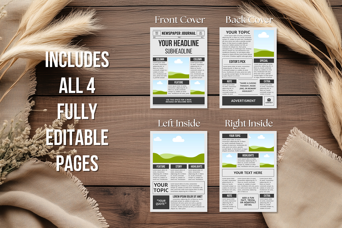Vintage Newspaper Template preview 3